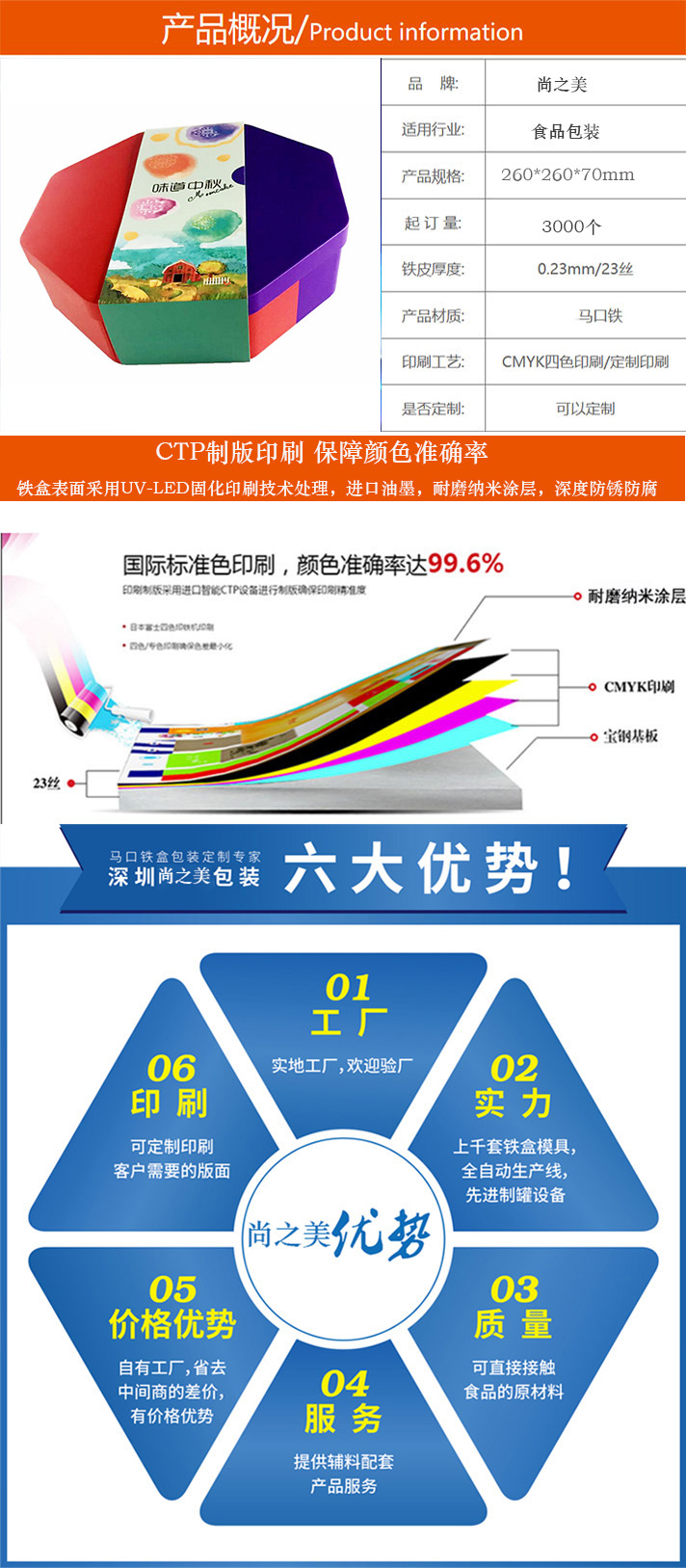 八边形月饼铁盒